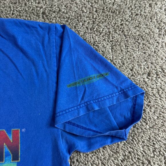 Spider Man Shirt Mens Medium Blue Red Short Sleeve Universal Studios Super Hero* - Picture 4 of 12